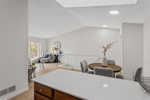 Tall vaulted ceilings elevate the space to another level.