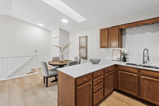 Prep space and room for a dining room table!