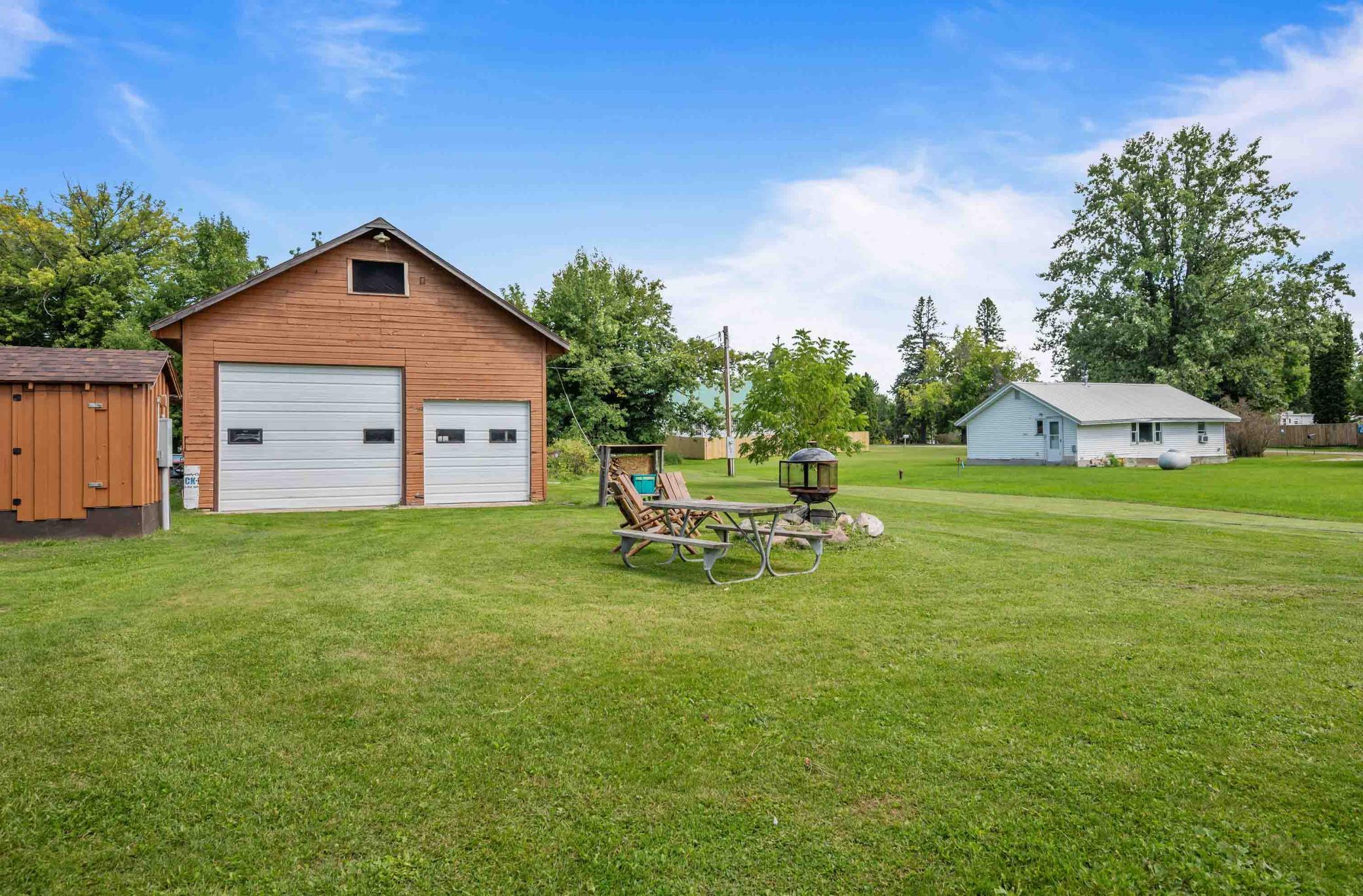 Garage and fire pit