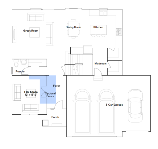 Lewis main level floorplan.