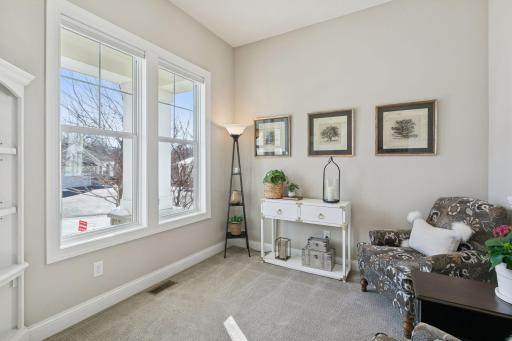 Front room in the house that is very spacious and has multiple use possibilities! Fun sitting room, office, art room, anything you desire!