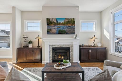 Fire place for Minnesota's winter evenings to warm up.