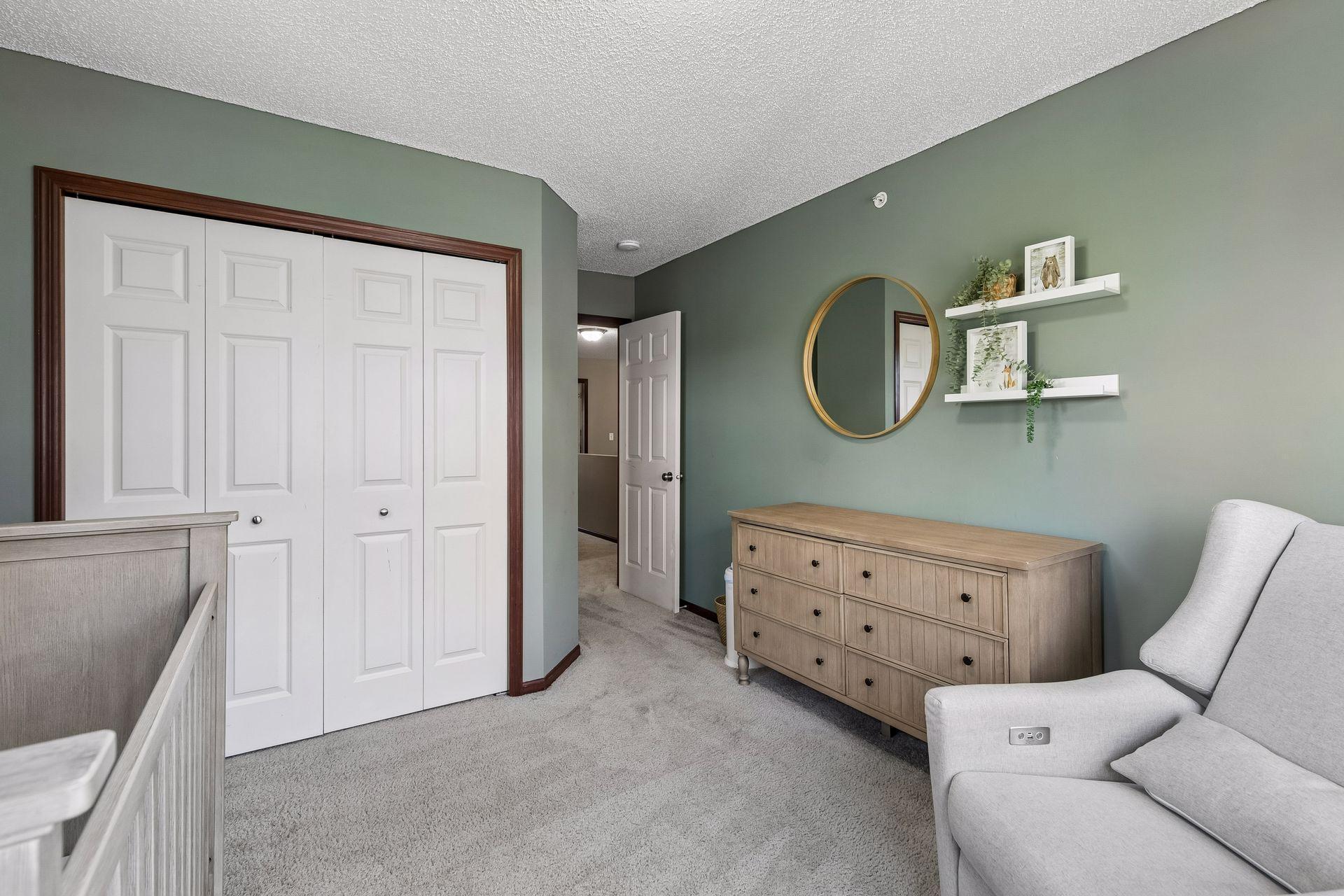 Comfortable second bedroom on upper level