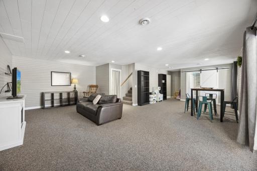 The walk-out lower level family room and rec space! You will love the space to enjoy family fun!