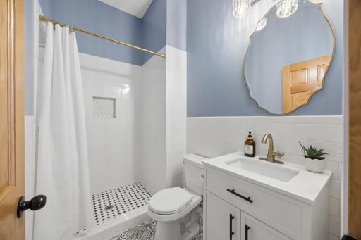 The main level 3/4 bathroom is in outstanding shape!