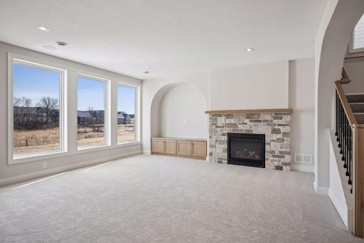 Lower Level Family Room with Gas Fireplace