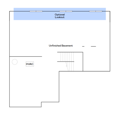 Lewis unfinished basement floorplan.