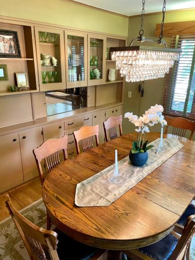 Formal dining room with built-in cabinetry