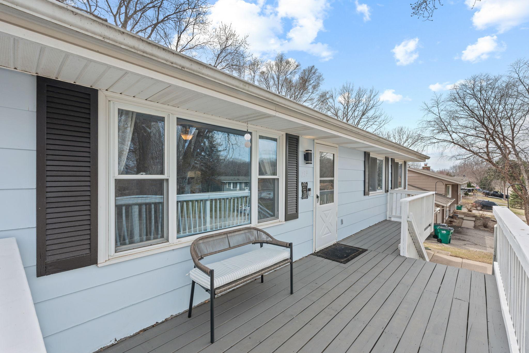Plenty of room to enjoy the nice warm weather on your front deck!