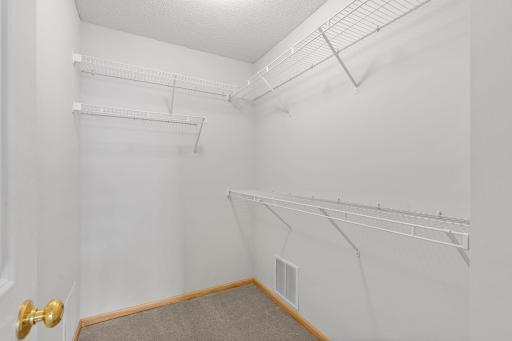 Large Walk-in Closet with Dual Hanging Heights, freshly painted and also has new carpeting