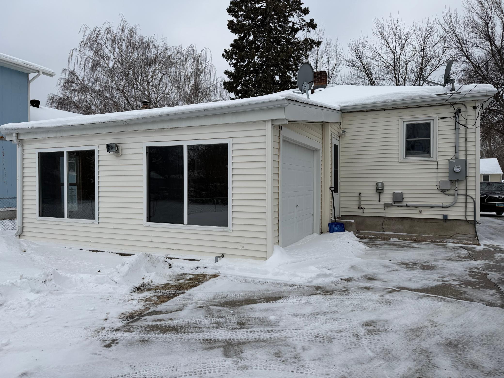 rear of home and attached garage or great hobby area