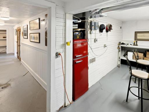 A well-maintained basement in this 1913 home, offering clean, versatile space for projects, storage, or hobby area.