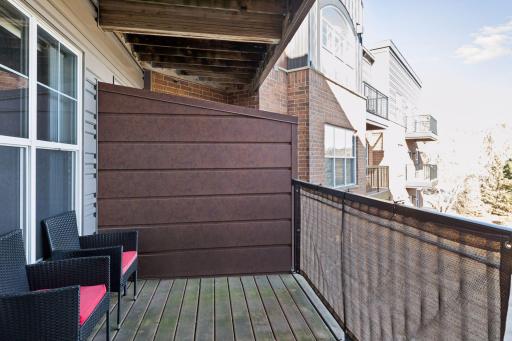 Your large balcony is a great place to relax.