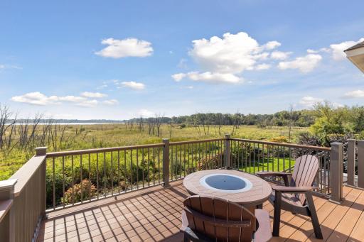 The elevated composite deck provides incredible views as far as the eye can see.