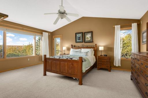 large primary suite with St Croix River views