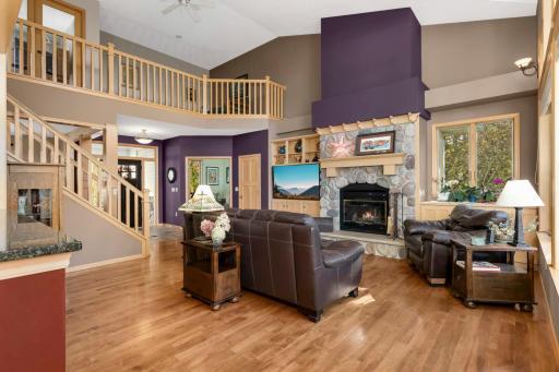 Cozy gathering space with soaring ceilings