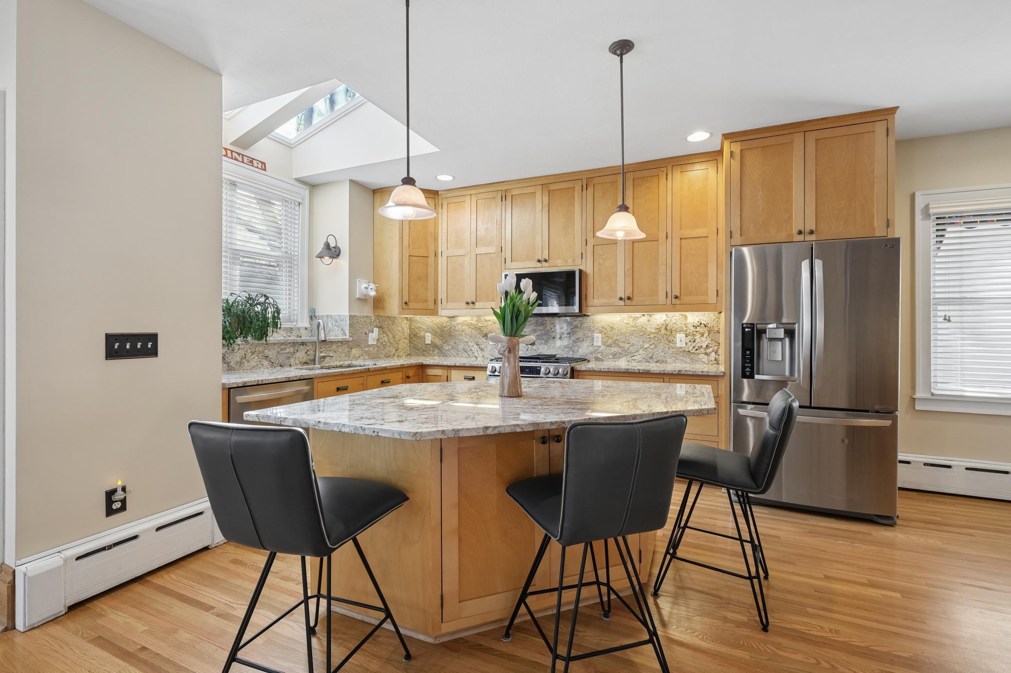 Large kitchen island - ideal for gathering and socializing