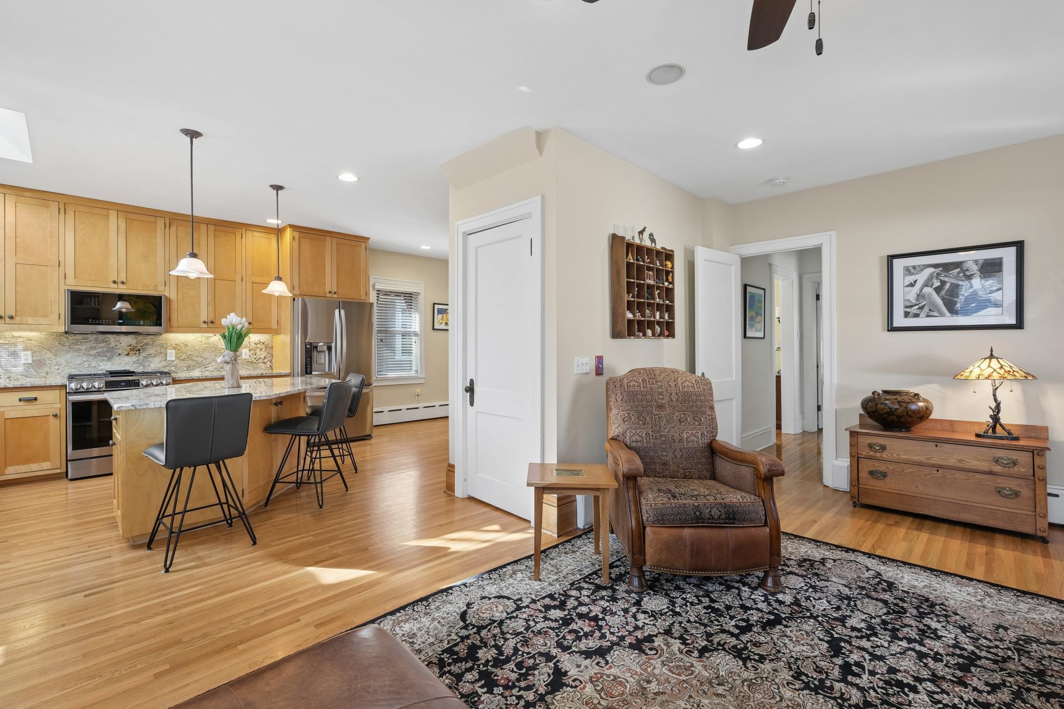 Family room leading into the kitchen area