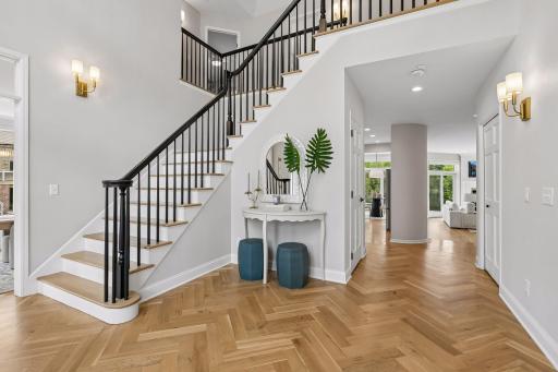 Hardwood floors in the grand foyer were added in 2024.