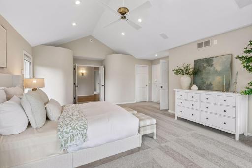 Double doors open to the primary en suite.