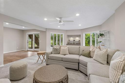 Spacious and functional lower level family room area.