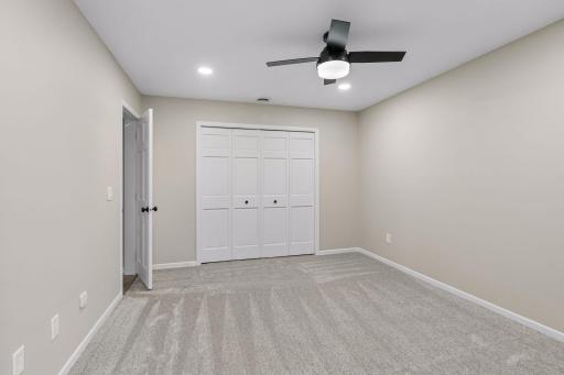 Brand new carpet and paint in the lower level flex room.