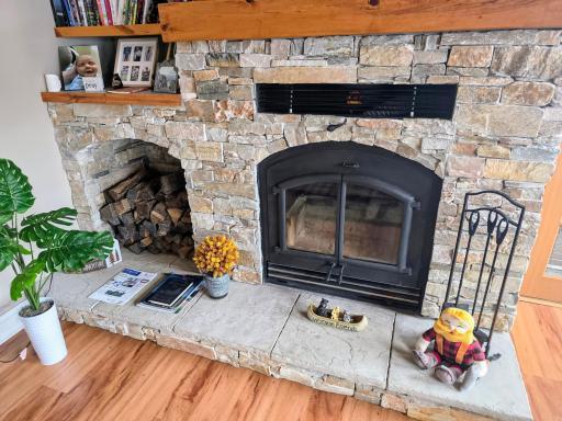 Wood-burning fireplace