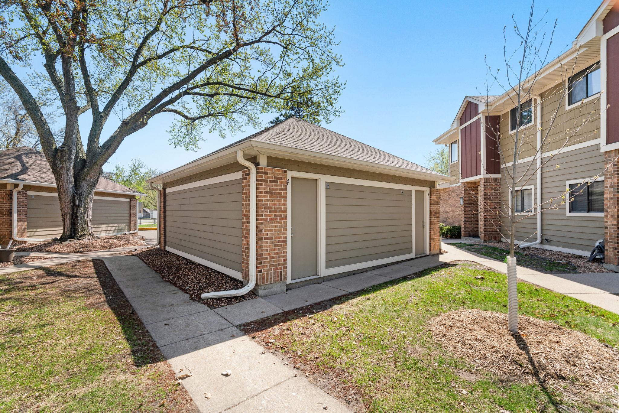 Detached Garage just steps away