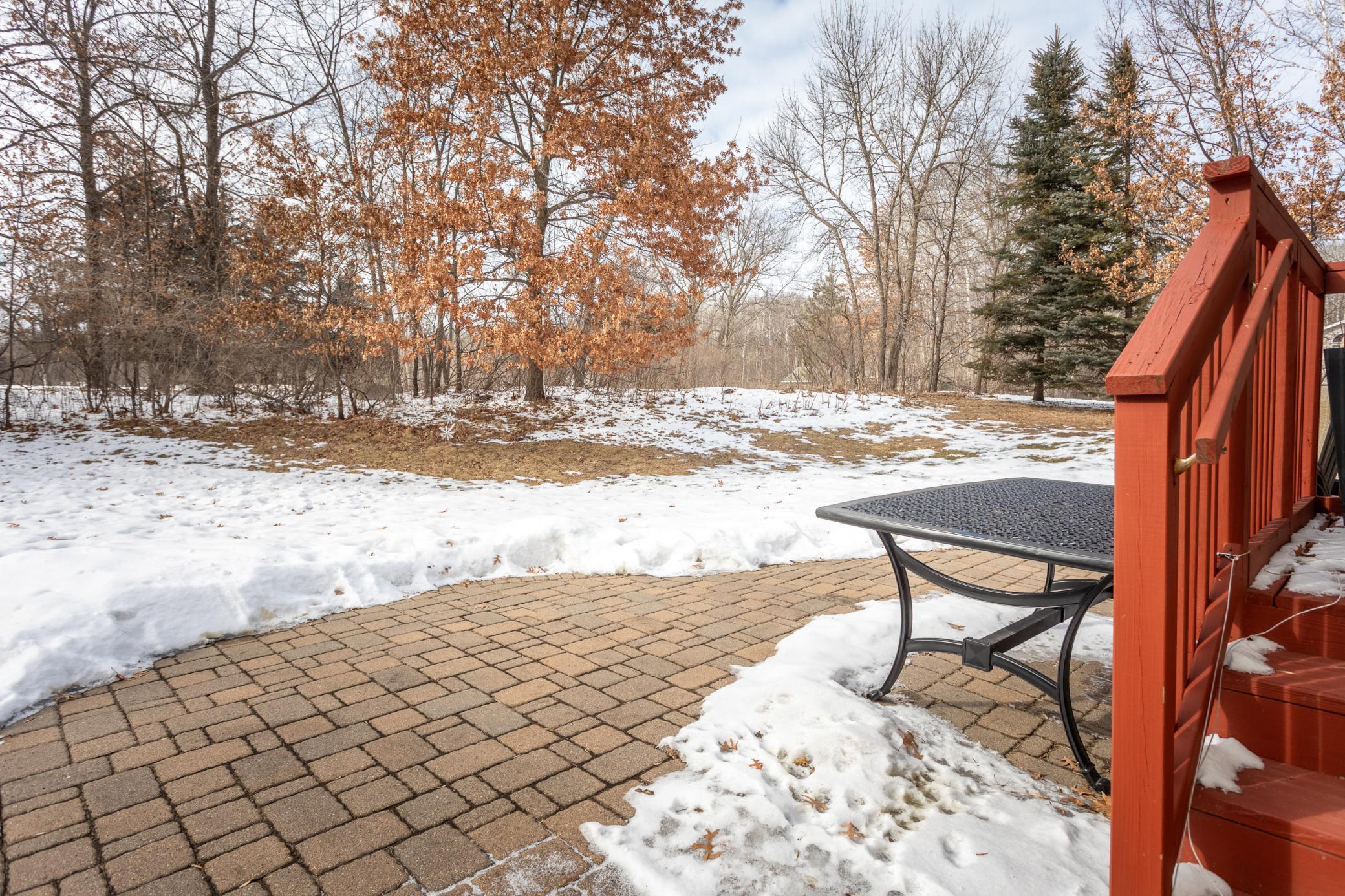 Backyard with nice pavers and outdoor space