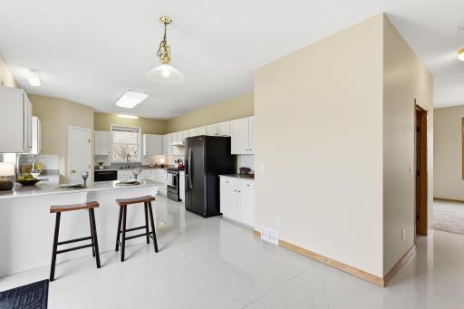 Unique dual sink kitchen with two kitchen windows for plenty of sunshine