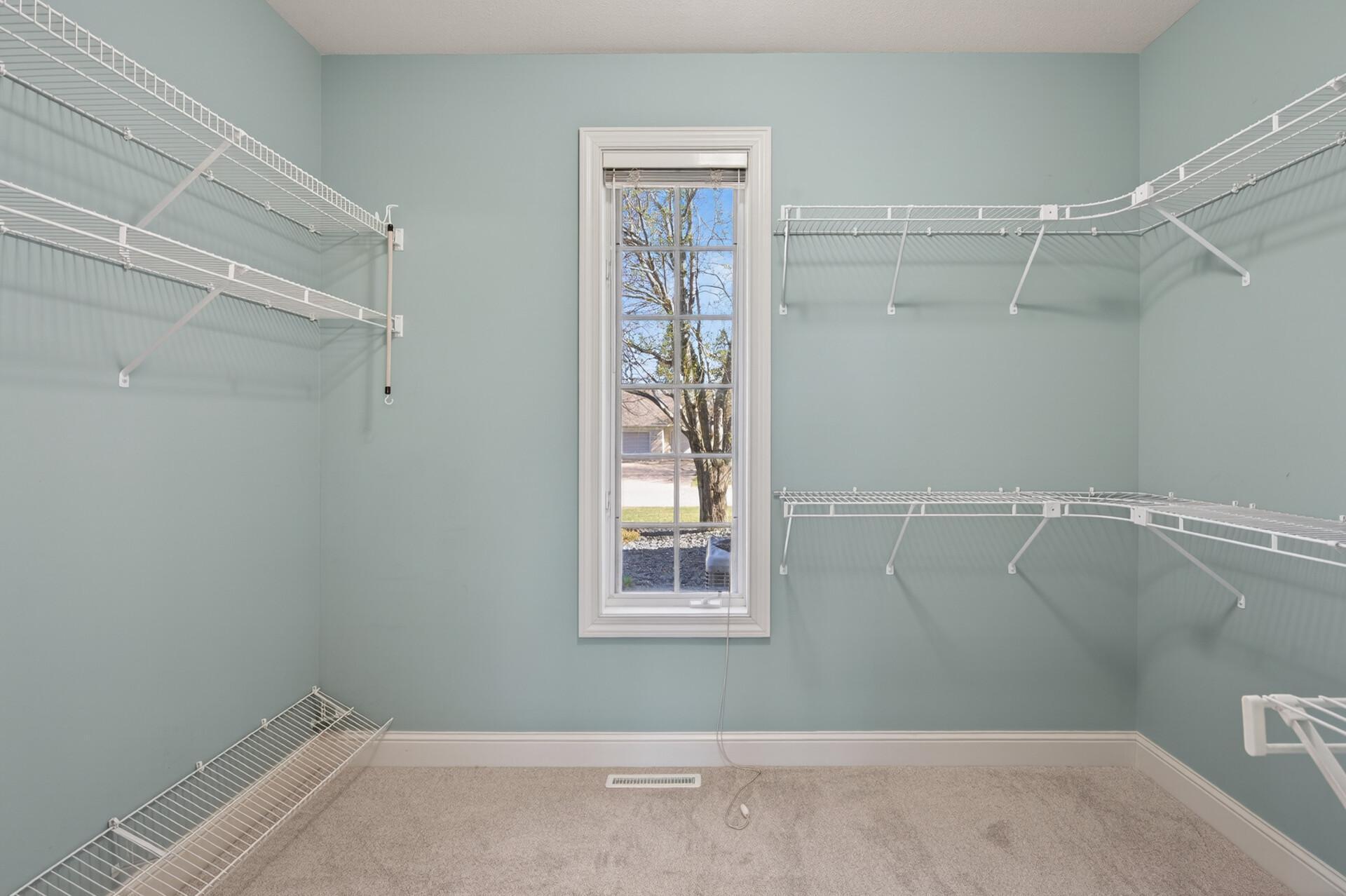 Walk in primary closet