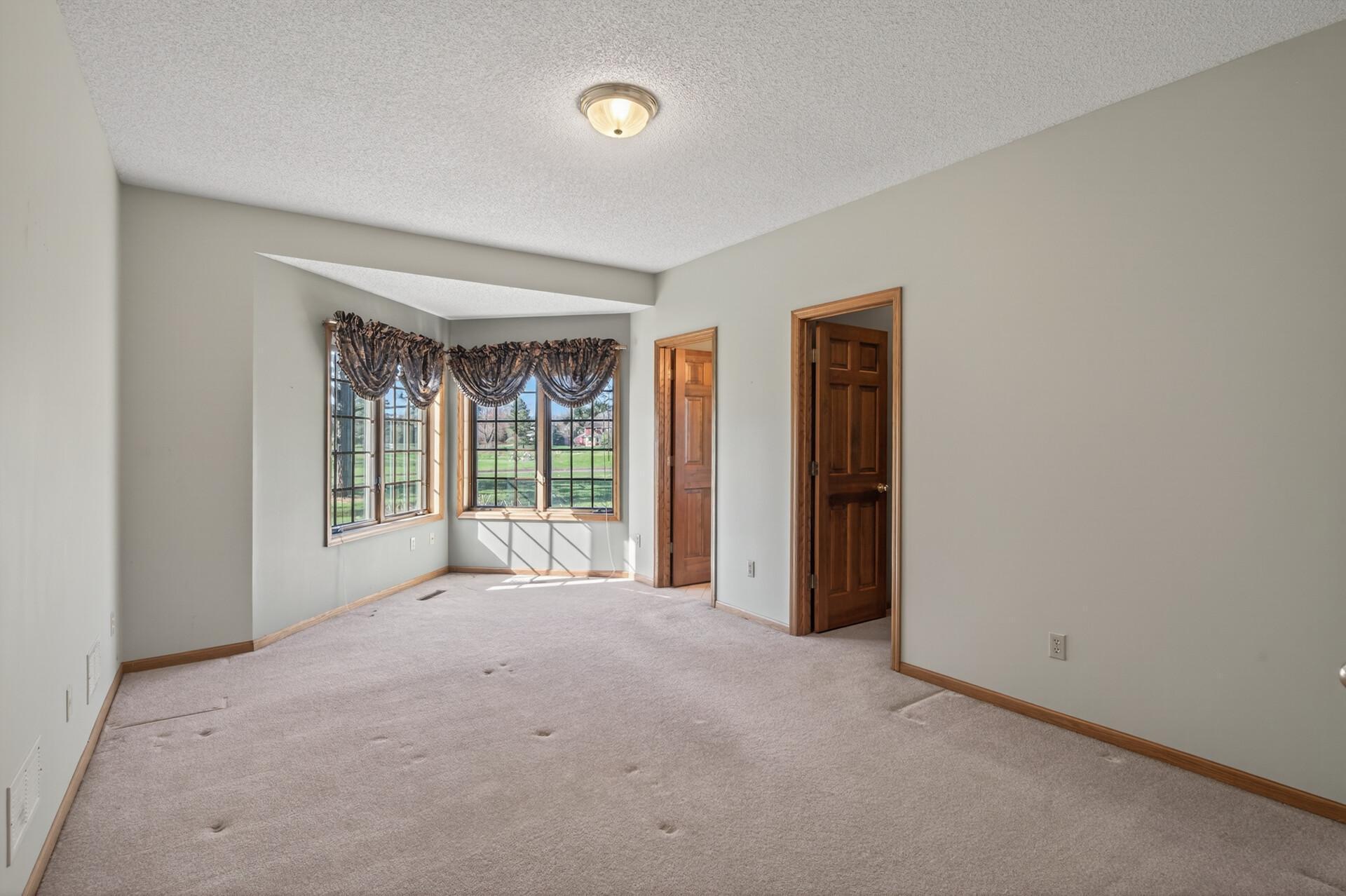 Lower level bedroom with ensuite bathroom and walk in closet