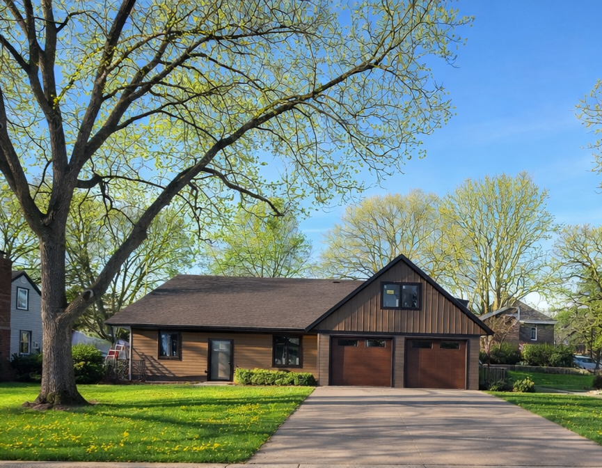 Front of Home with Grass when it comes up