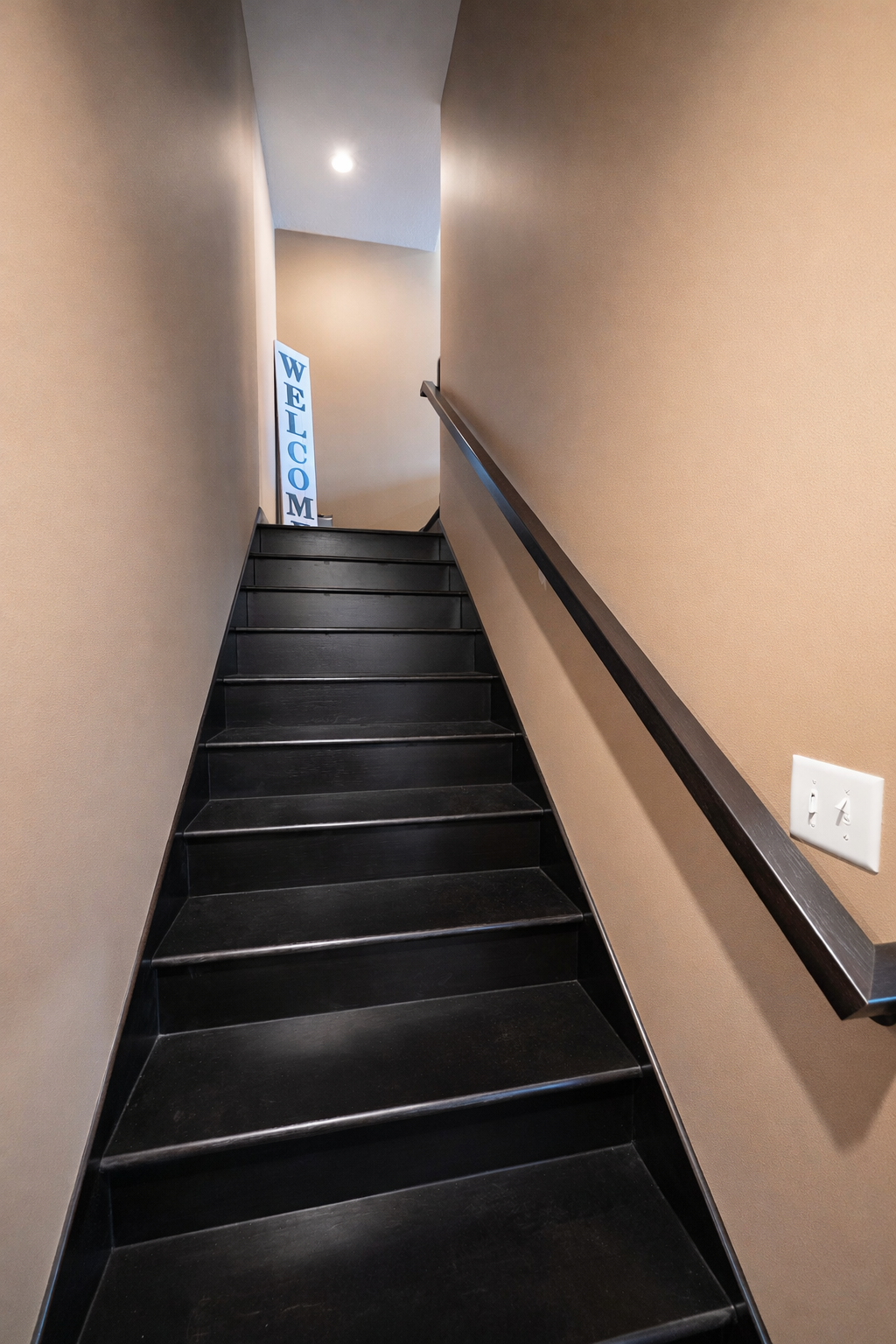 Stairs going to upper family room & 2 bedrooms