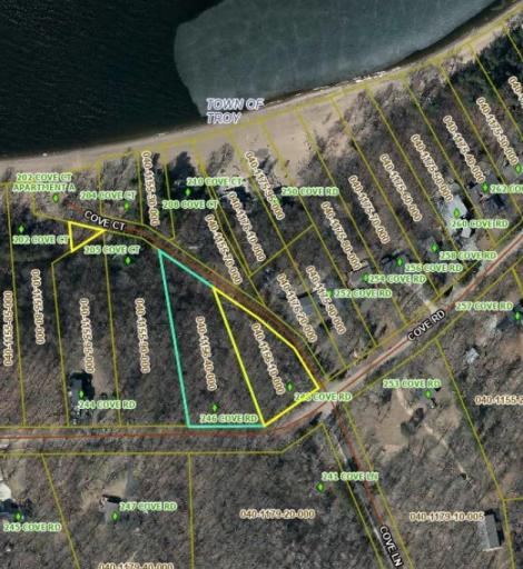 Both the yellow and blue outlined lots including triangle area are included.
