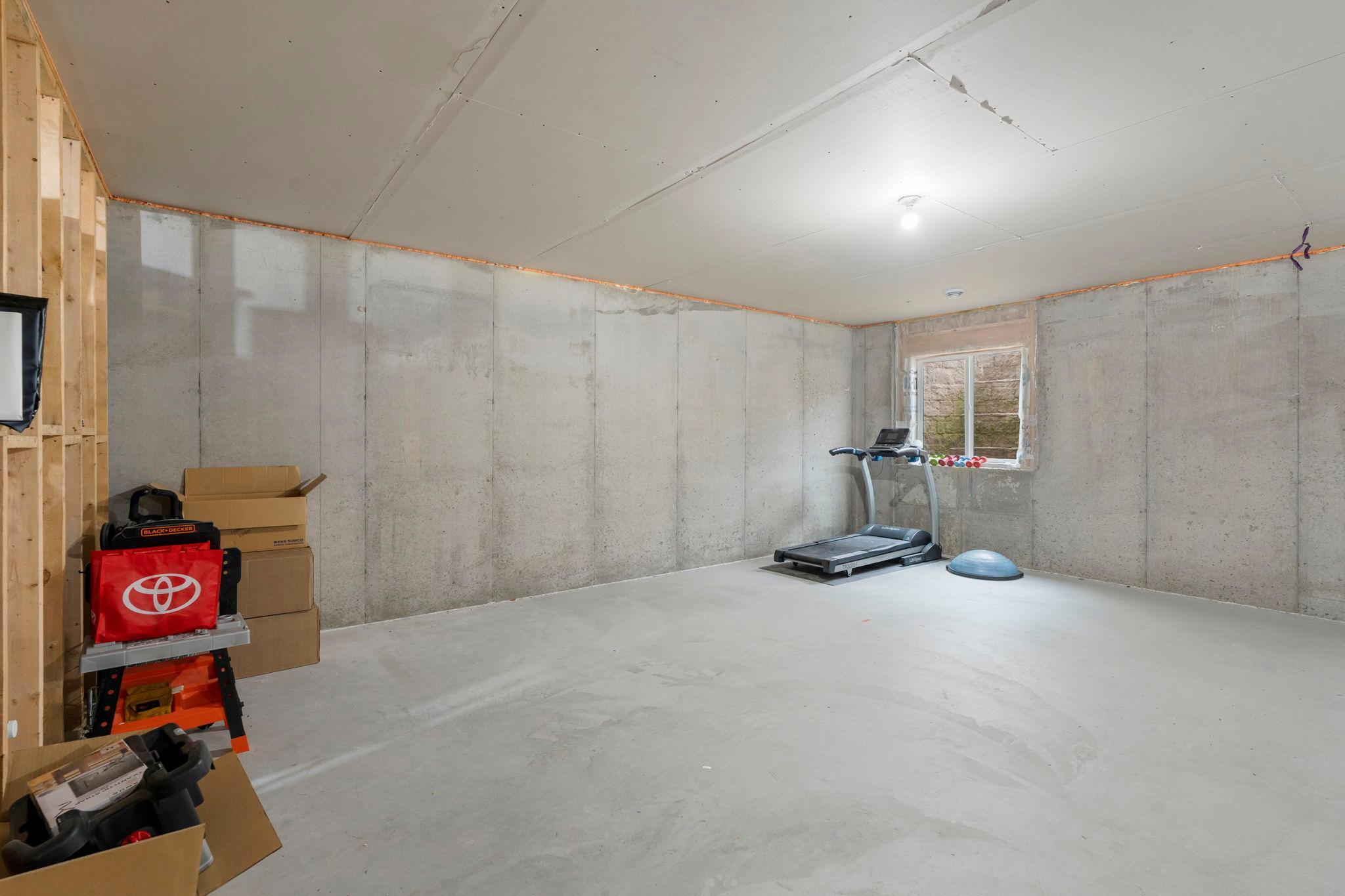 the unfinished basement offers so much for your imagination!