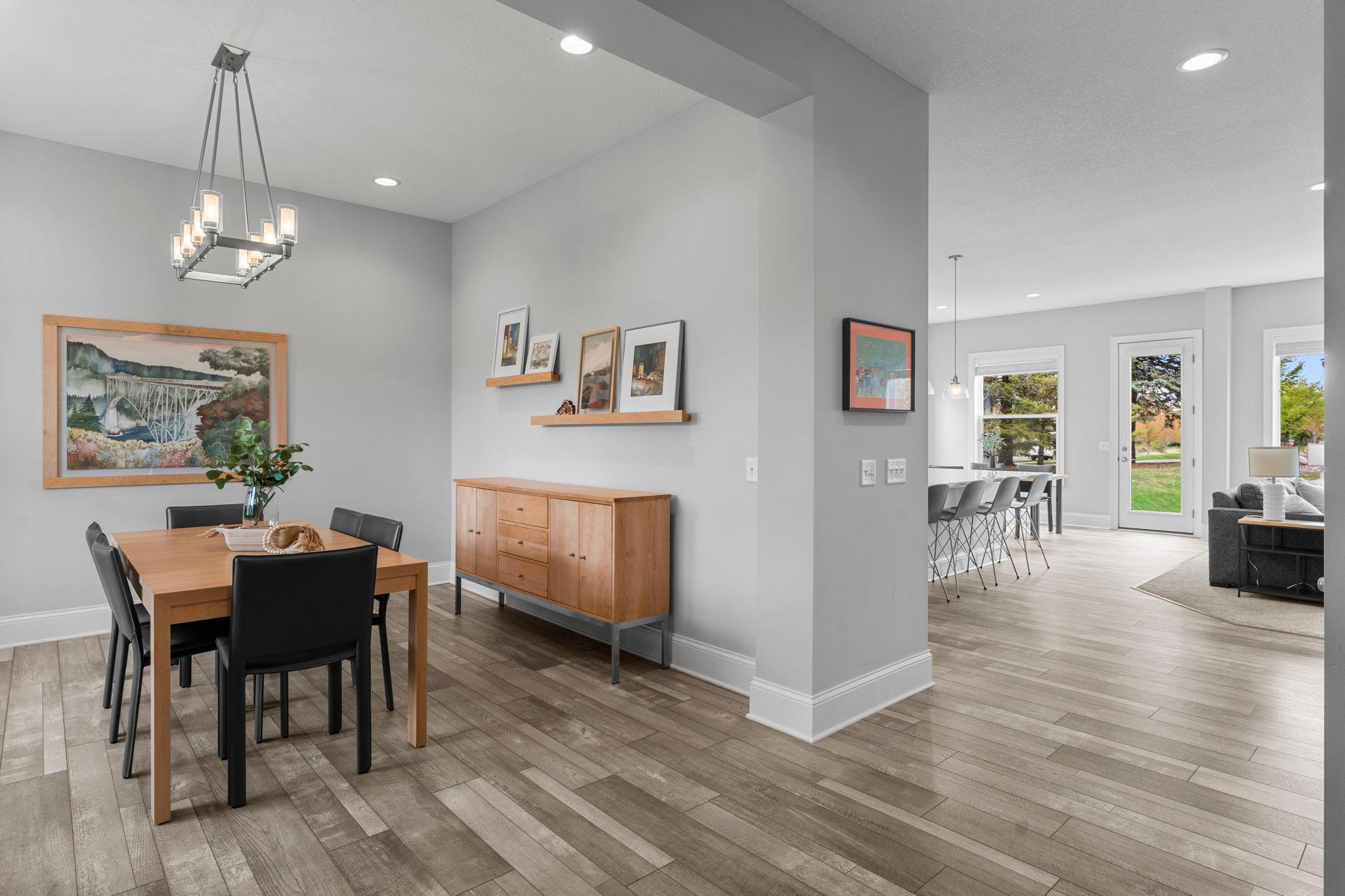 Formal dining room off the entry