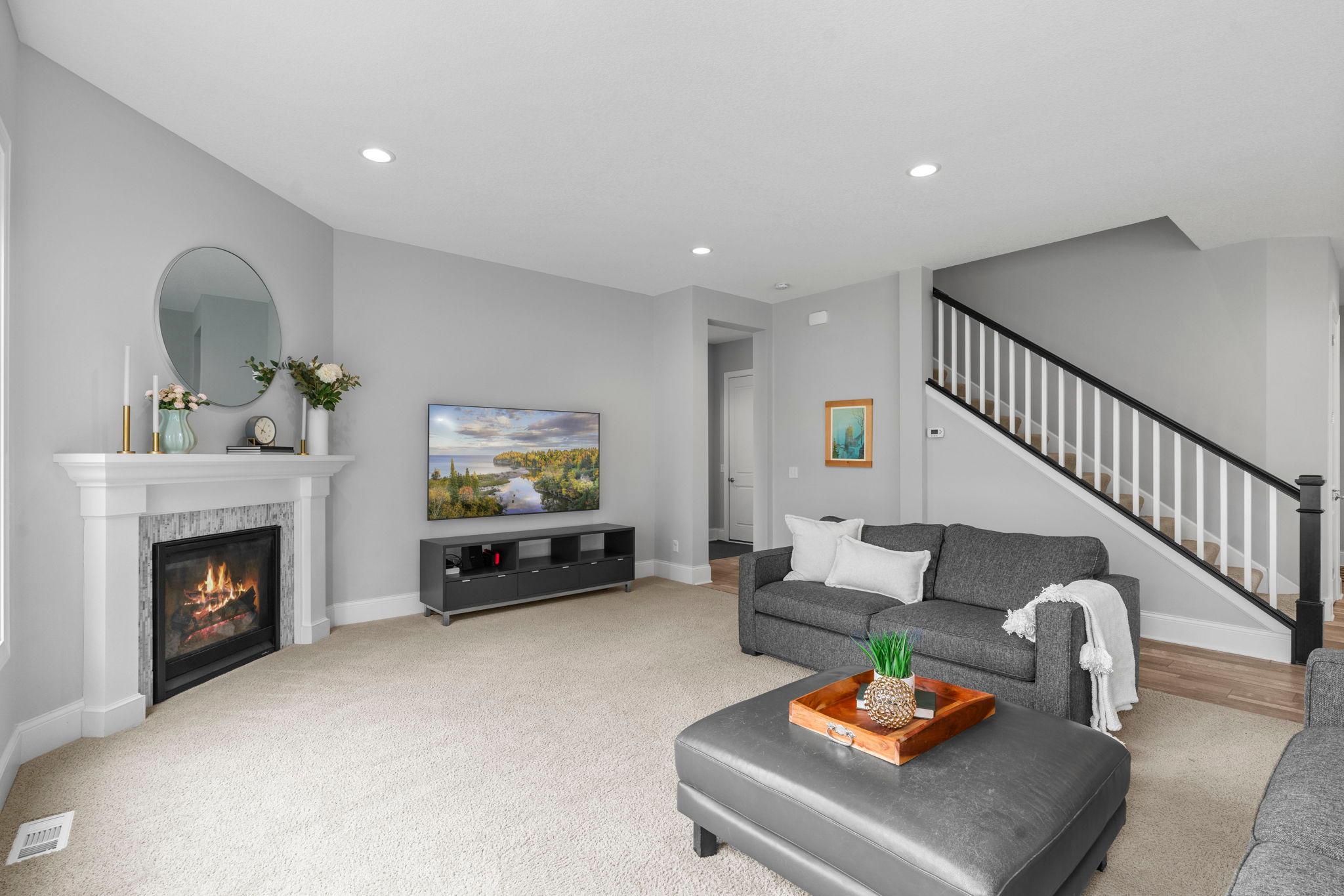 Gas fireplace will switch on the cozy vibes.