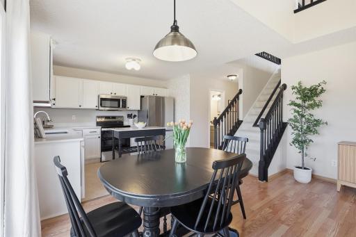Easy flow from the dining area to the kitchen