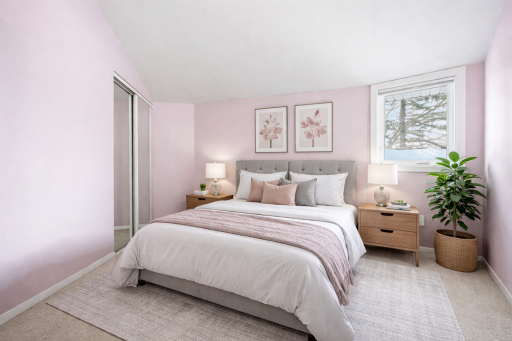 Digitally staged upstairs bedroom 3