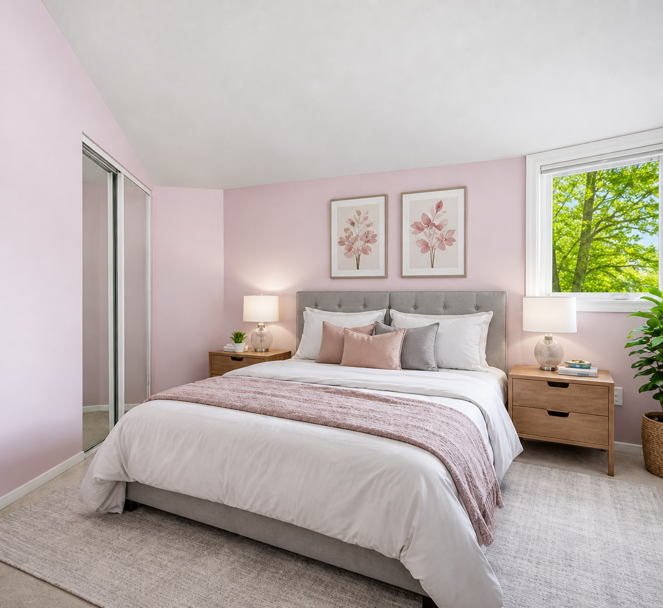 Digitally staged upstairs bedroom 3