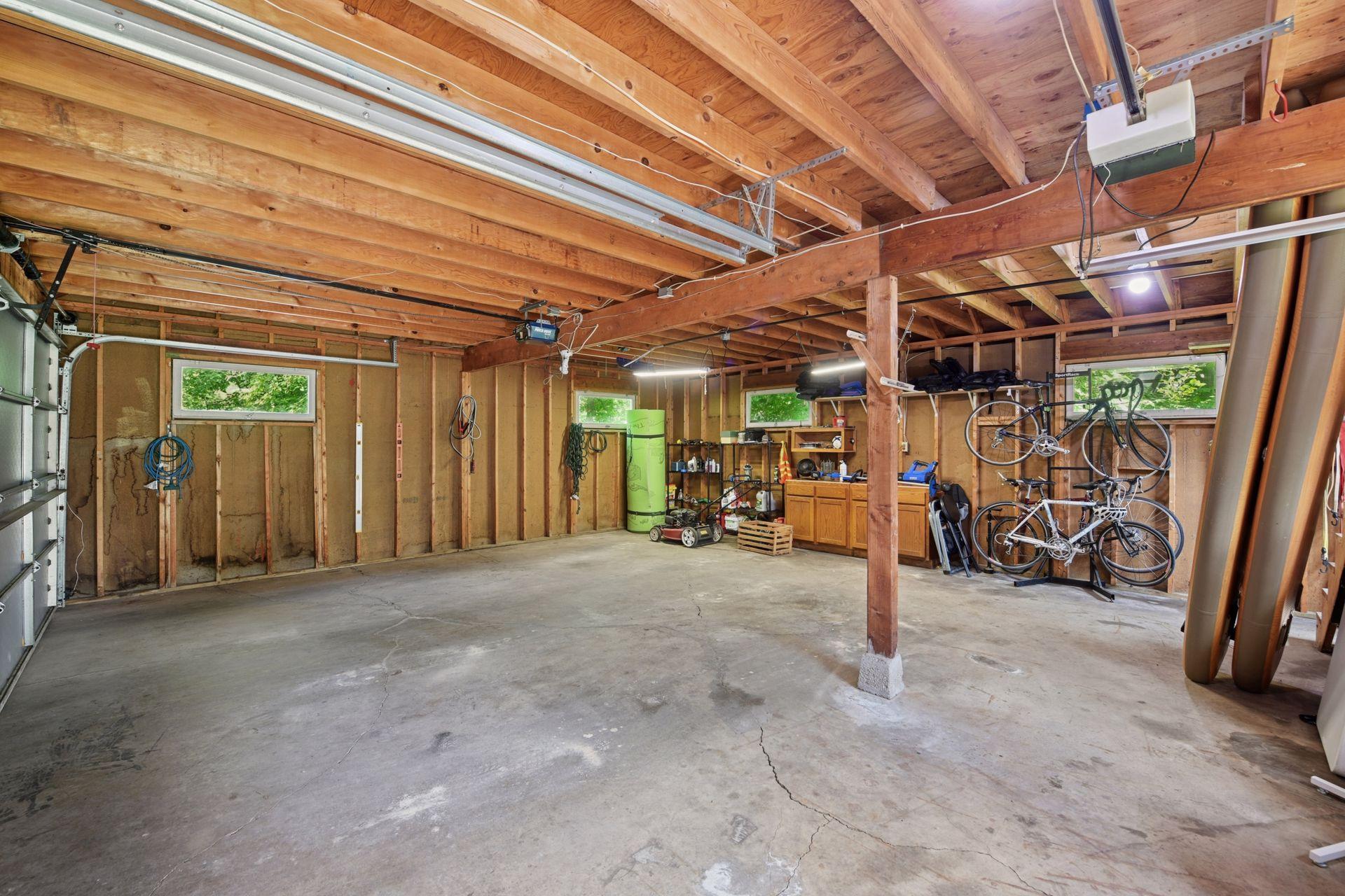 Oversized 3 car garage.