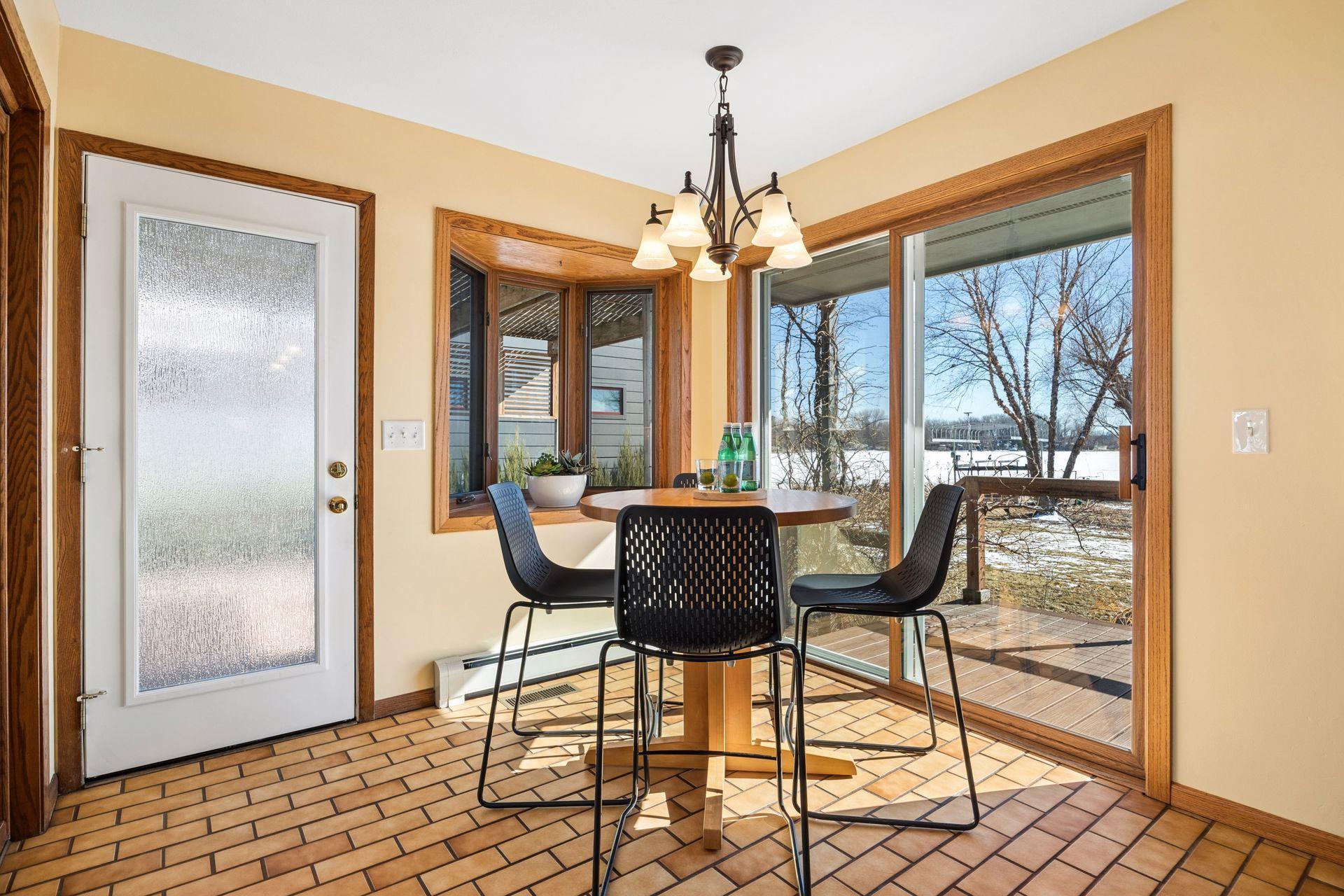 Brand-new (2025) entry door with opaque glass for light and privacy.