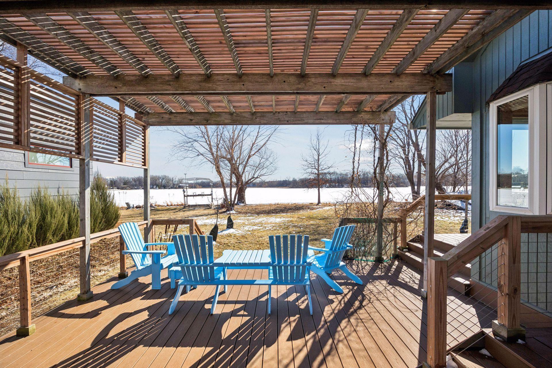 A huge deck with shading pergola, creates fantastic space for entertaining.