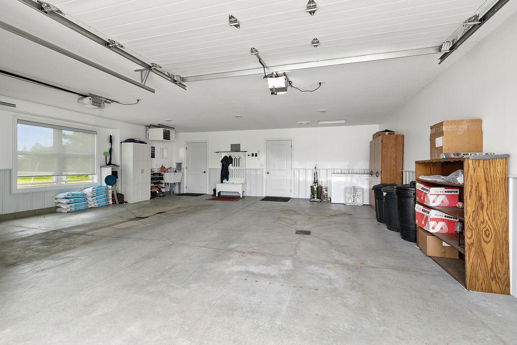 Attached finished and heated garage