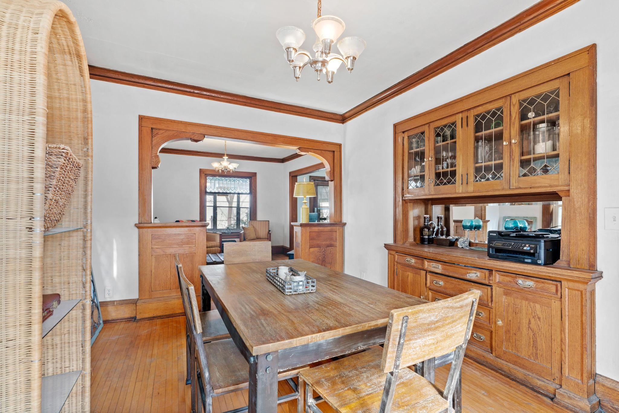 Formal dining room with built-ins