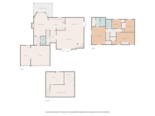 Garage is deeper than seen on floor plan. 3rd stall is 23' deep and main door is 22' deep.