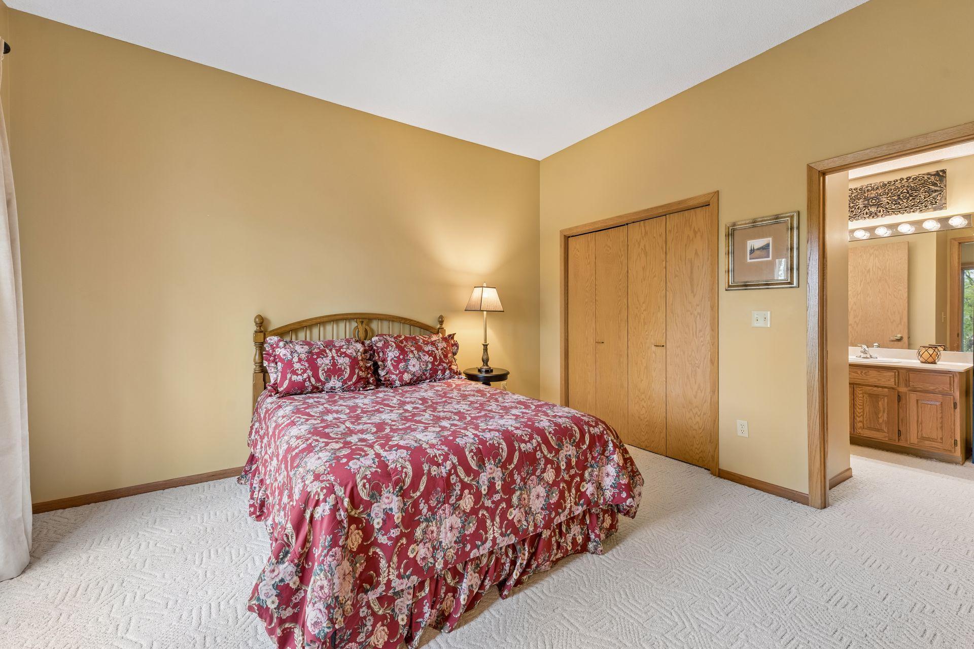 The second bedroom has direct access to the three-quarter walkthrough bath.