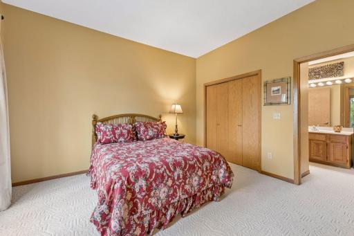 The second bedroom has direct access to the three-quarter walkthrough bath.