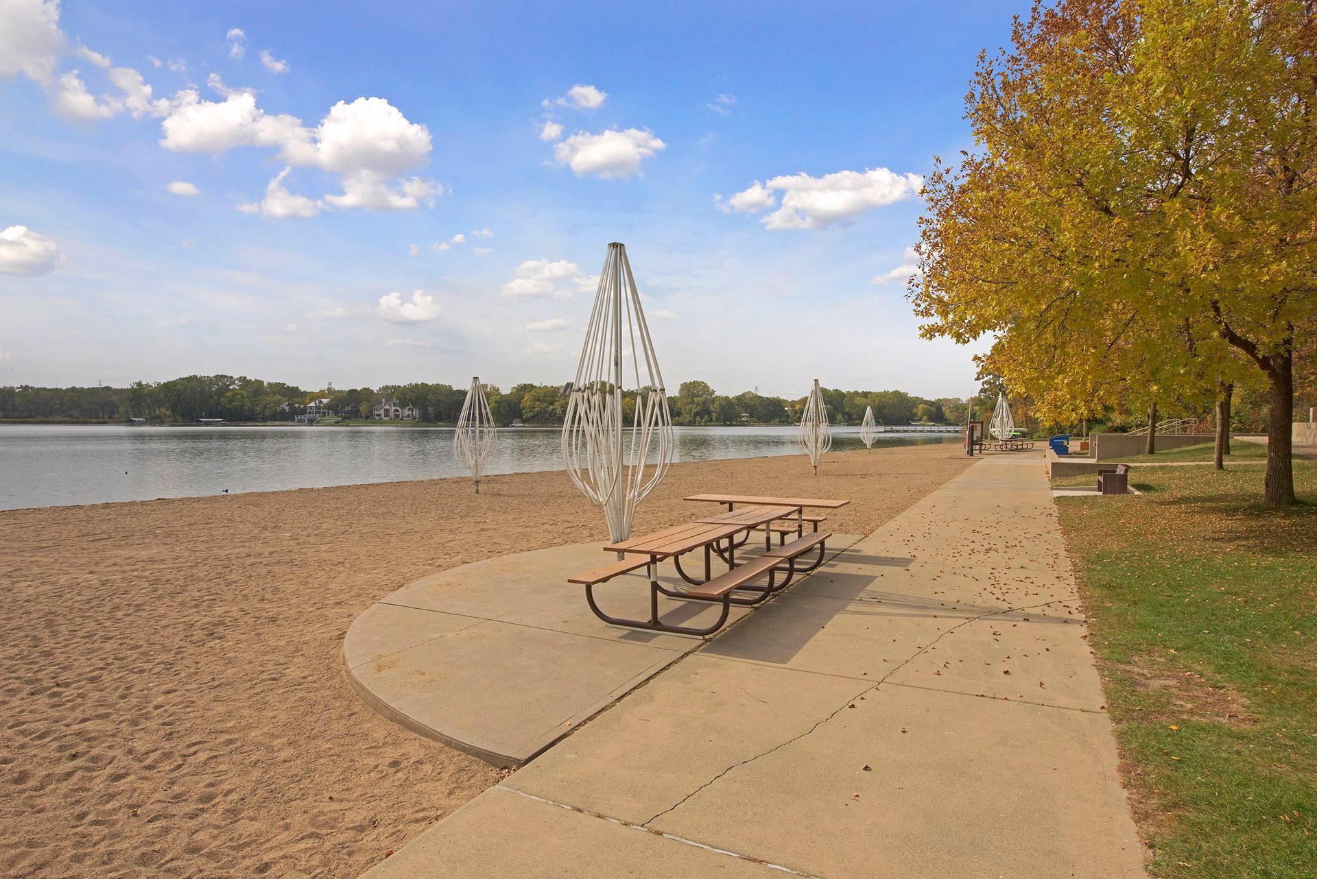 Bryant Lake Regional Park is known for its paved and natural trails, lake access, beach, and year-round recreation.